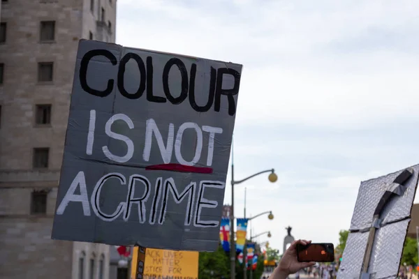 Ottawa Ontario Canada 2020 Een Racistisch Protest Ottawa Een Demonstrant — Stockfoto