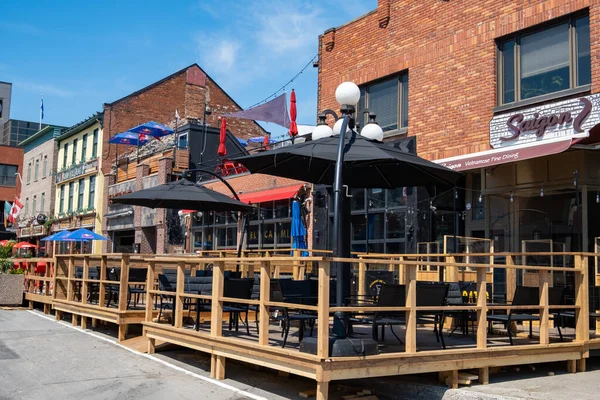 Los Restaurantes Clarence Street Del Byward Market Ottawa Abren Con —  Fotos de Stock