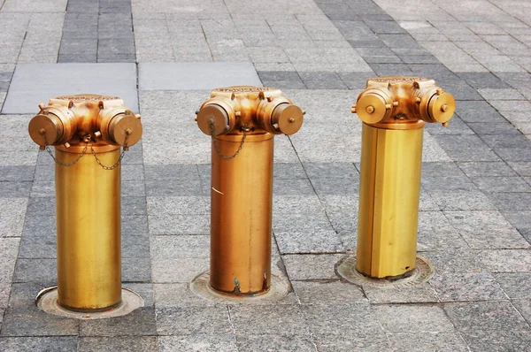 Vista Livre Hidrantes Cobre Fogo — Fotografia de Stock