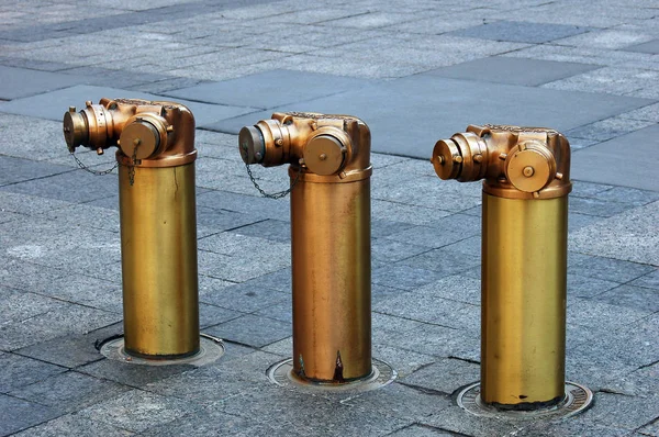 Vista Livre Hidrantes Cobre Fogo — Fotografia de Stock