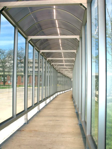 Vista Edificio Moderno Con Fachada Cristal — Foto de Stock