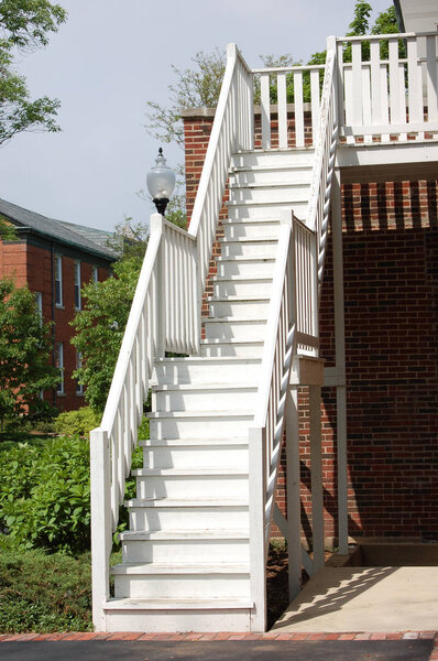 White staircase of modern house 