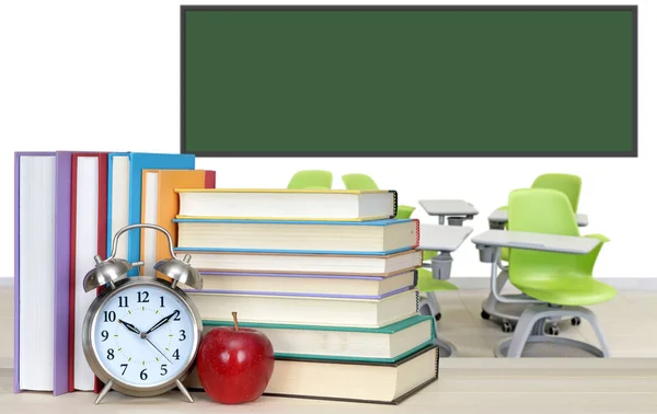 Books and empty classroom — Stock Photo, Image