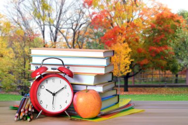 Kitap ve okul bahçesi