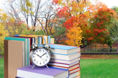 Kitap ve okul bahçesi