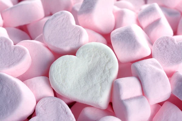 Roze marshmallow voor Valentijnsdag — Stockfoto