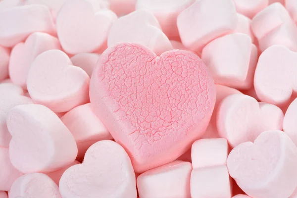 Roze marshmallow voor Valentijnsdag — Stockfoto