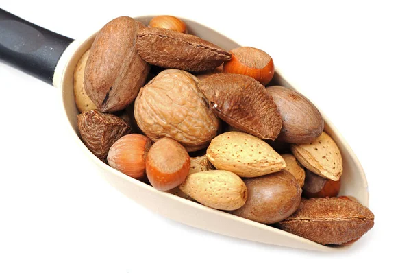 Mix of nut in scoop — Stock Photo, Image