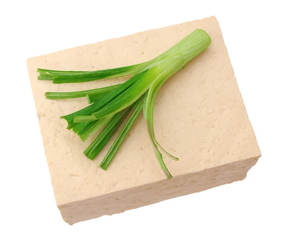 Köbméter alakú tofu és hagyma — Stock Fotó