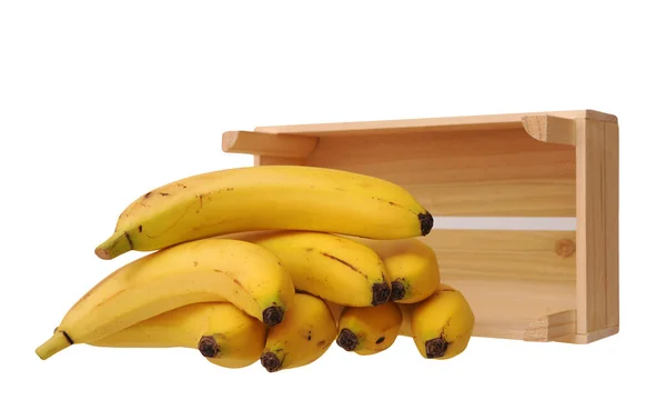 Ripe bananas and crate i — Stock Photo, Image