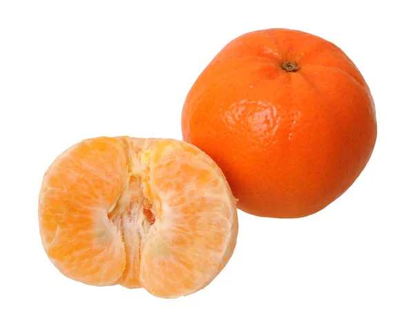 Mandarino sbucciato e intero — Foto Stock
