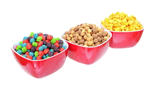 Tre ciotole di cereali — Foto Stock