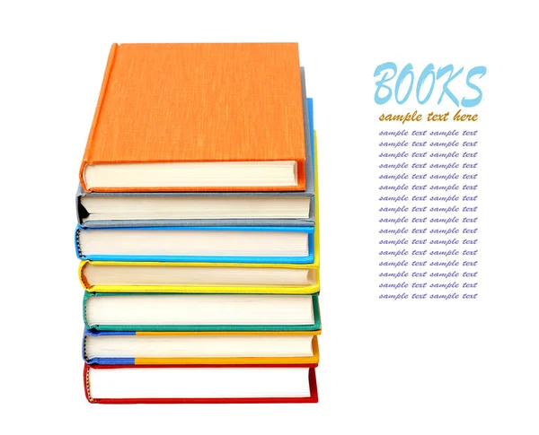 Pile Colorful Books Isolated White Background — Stock Photo, Image