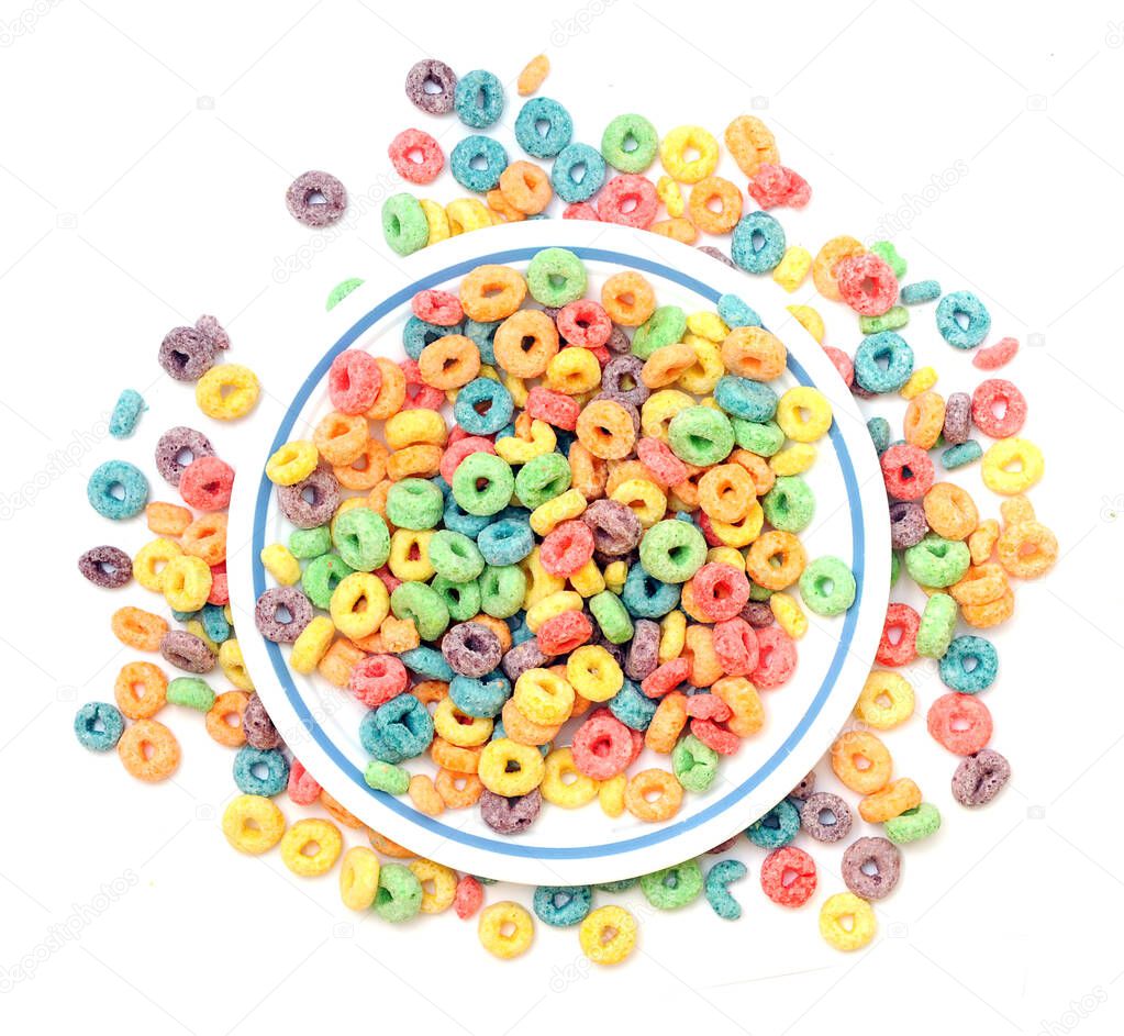 colorful cereal on dish