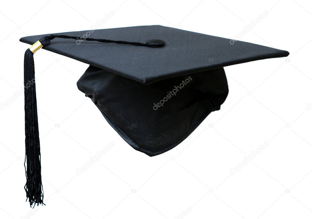 Graduation cap isolated on white 