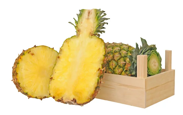Pineapple in crate — Stock Photo, Image