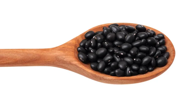 木勺中的黑豆 — 图库照片