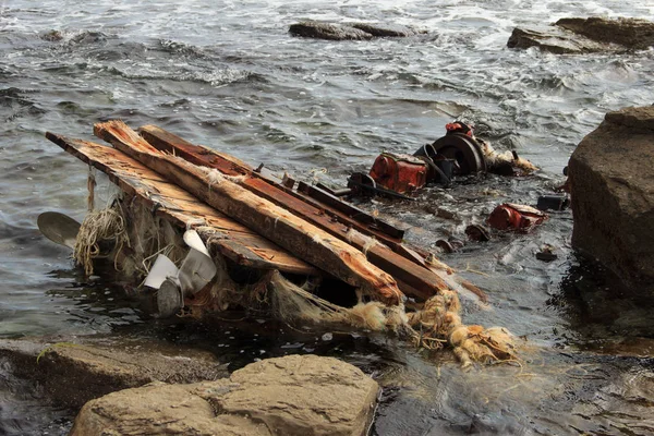 Barcos Pesqueros Coreanos Desembarcados Tobizin Cape Isla Rusa Vlaivostok — Foto de Stock