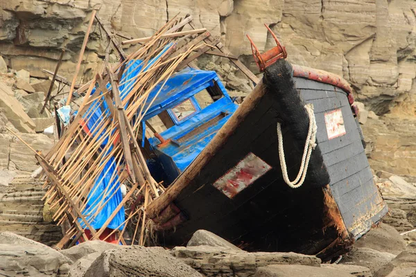 Korean fishing boats washed ashore at Tobizin Cape, Russian Island, Vlaivostok.