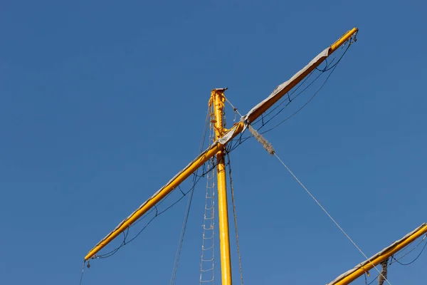 Masten Werften Seile Und Takelage Eines Großen Segelschiffs Aus Nächster — Stockfoto