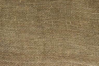 Doğal bir çuval bezi kumaşının yapısını kapat..