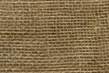 Doğal bir çuval bezi kumaşının yapısını kapat..