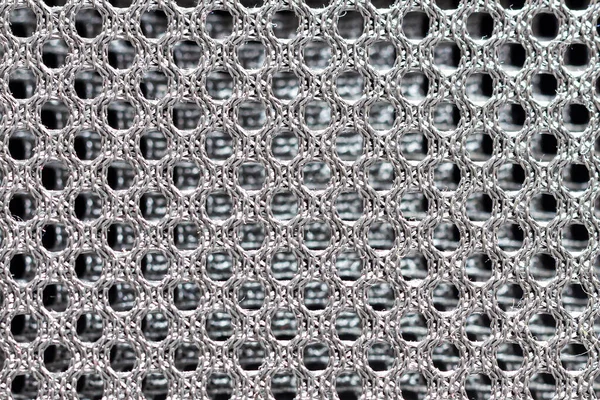 Silver Double Shiny Braided Metal Mesh Black Background — Stock Photo, Image