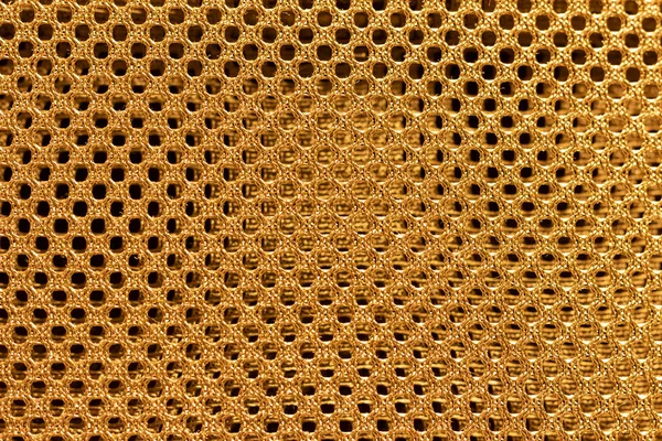 Gold Double Shiny Braided Metal Mesh Black Background — Stock Photo, Image