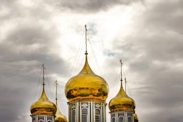 Tula Rússia Setembro 2016 Cúpulas Ouro Catedral Ortodoxa Assunção Tula — Fotografia de Stock