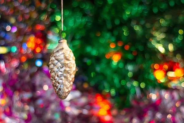 Een Oude Vintage Sovjet Kerstboom Speelgoed Kegel Een Achtergrond Van — Stockfoto