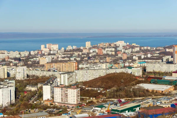 Vladivostok Russia October 2019 View Industrial Residential Areas Vladivostok Top — Stock Photo, Image