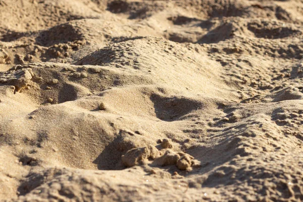 Άνετη Επιφάνεια Της Άμμου Στην Παραλία Μια Ηλιόλουστη Μέρα — Φωτογραφία Αρχείου