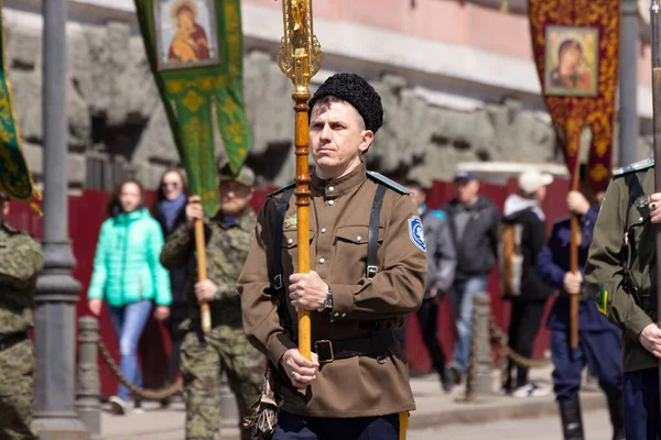 Vladivostok Russia April 2018 Cossacks Representatives Ethno Social Community Cossacks — Stock Photo, Image