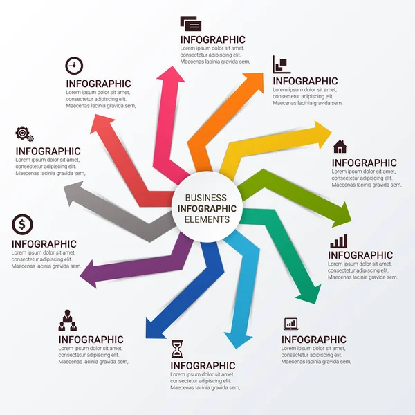 Modelo Infográfico Moderno Multiúso — Vetor de Stock