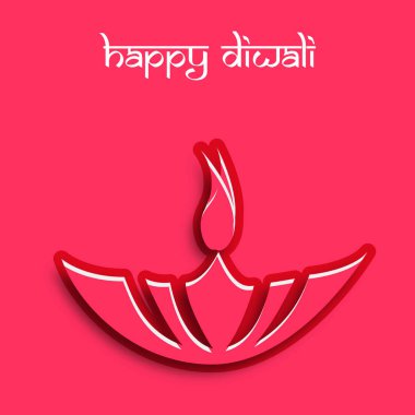 Hint usulü kağıt kesiği olan Diwali bayramı tasarımı. Diwali festivali için arka planda diwali lambası olan tebrik kartı. Vektör illüstrasyonu.