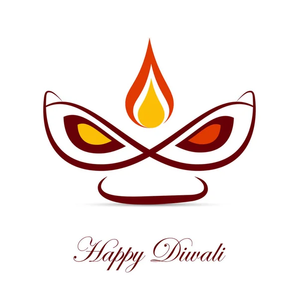 Diwali Festival Holiday Design Mit Papierschnitt Stil Indisch Grußkarte Zum — Stockvektor