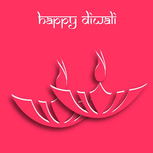 Diwali Festival Diseño Vacaciones Con Estilo Corte Papel India Tarjeta — Vector de stock