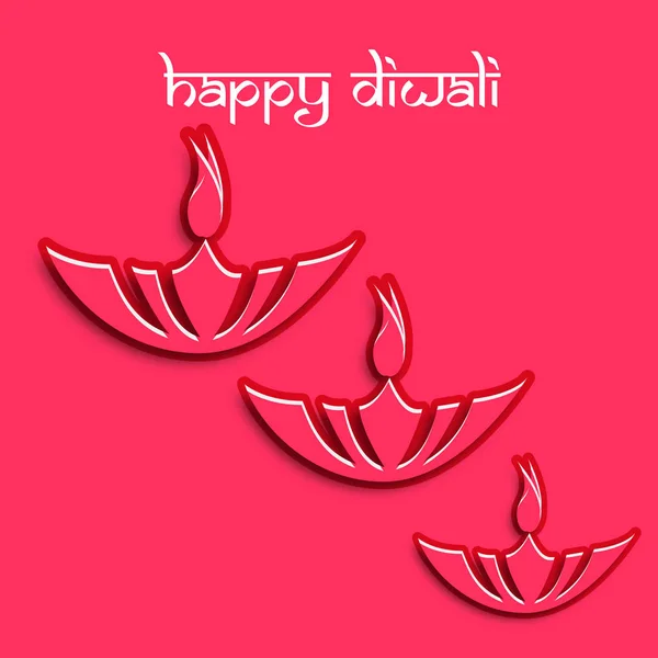 Diwali Festival Holiday Design Mit Papierschnitt Stil Indisch Grußkarte Zum — Stockvektor