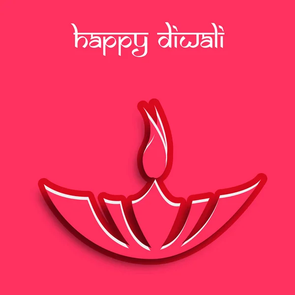 Diwali Festival Diseño Vacaciones Con Estilo Corte Papel India Tarjeta — Vector de stock