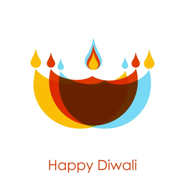Diwali Festival Diseño Vacaciones Con Estilo Corte Papel India Tarjeta — Vector de stock