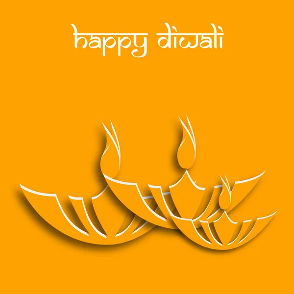 Diwali Festival Holiday Design Mit Papierschnitt Stil Indisch Grußkarte Zum — Stockvektor
