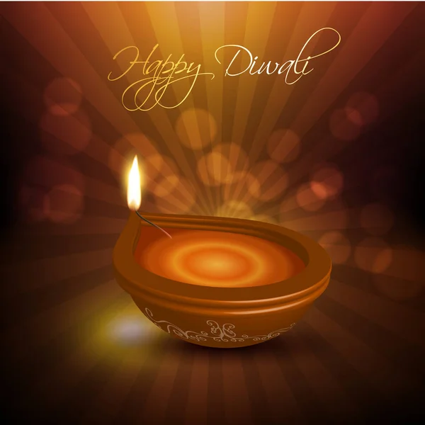 Diwali Festival Diseño Vacaciones India Tarjeta Felicitación Para Festival Diwali — Vector de stock