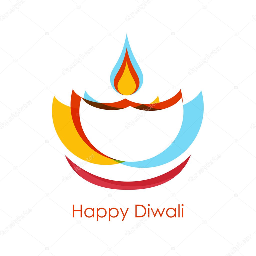 Diwali festival holiday design with paper cut style of Indian. Greeting card for Diwali festival with diwali oil lamp with background. Vector illustration.