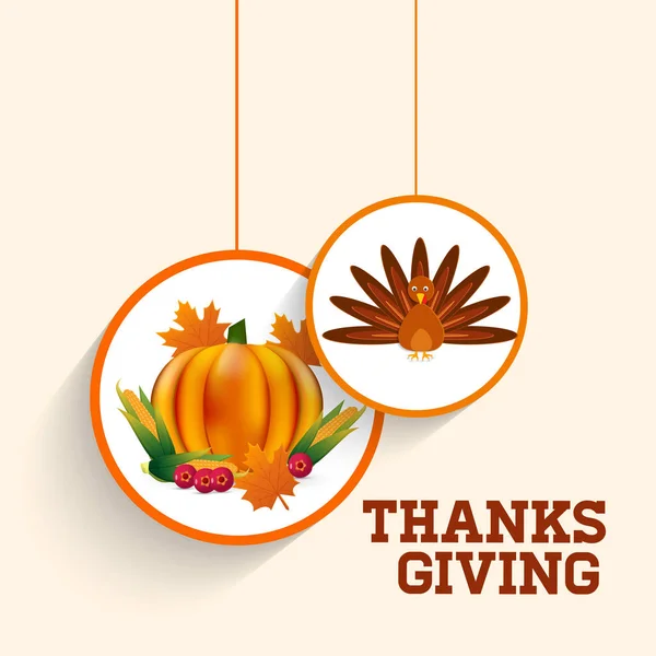 Thanksgiving Day Sale Web Banner Template Give Thanks Promo Offer — Stock Vector