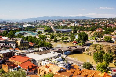Tiflis, Gürcistan 'ın panoramik manzarası
