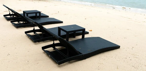 Empty Beach Bed Low Season Thailand Beach — Stock Photo, Image