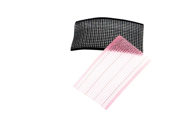 Zwart Roze Kleur Klittenband Vel Haaraccessoires Voor Salon Achtergrond — Stockfoto