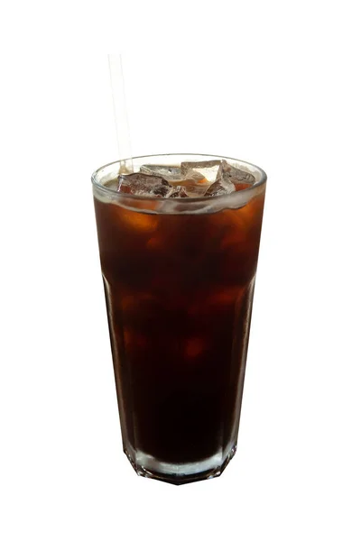 Glas Ijs Americano Geïsoleerd Achtergrond — Stockfoto