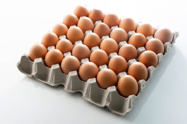 Arka planda karton kutuda tavuk yumurtası