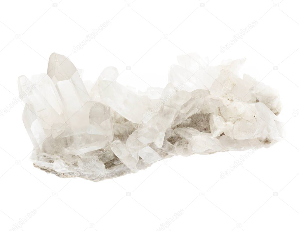 Crystal mineral sample of a gemstone with quartz